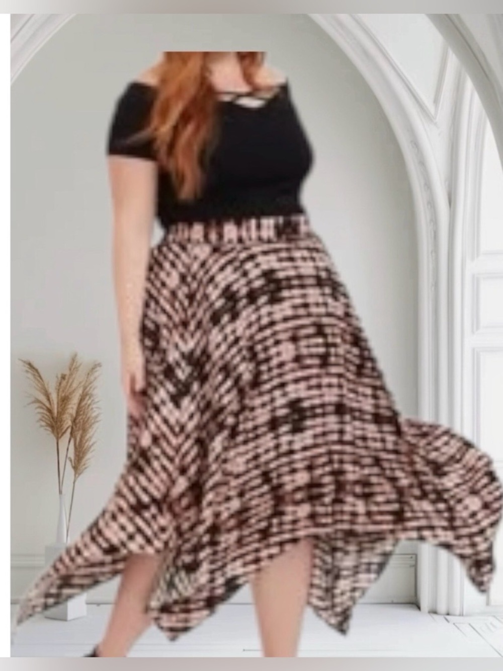 Torrid Midi Challis Handkerchief Asymmetric Tie Dye Shibori Lagenlook Skirt